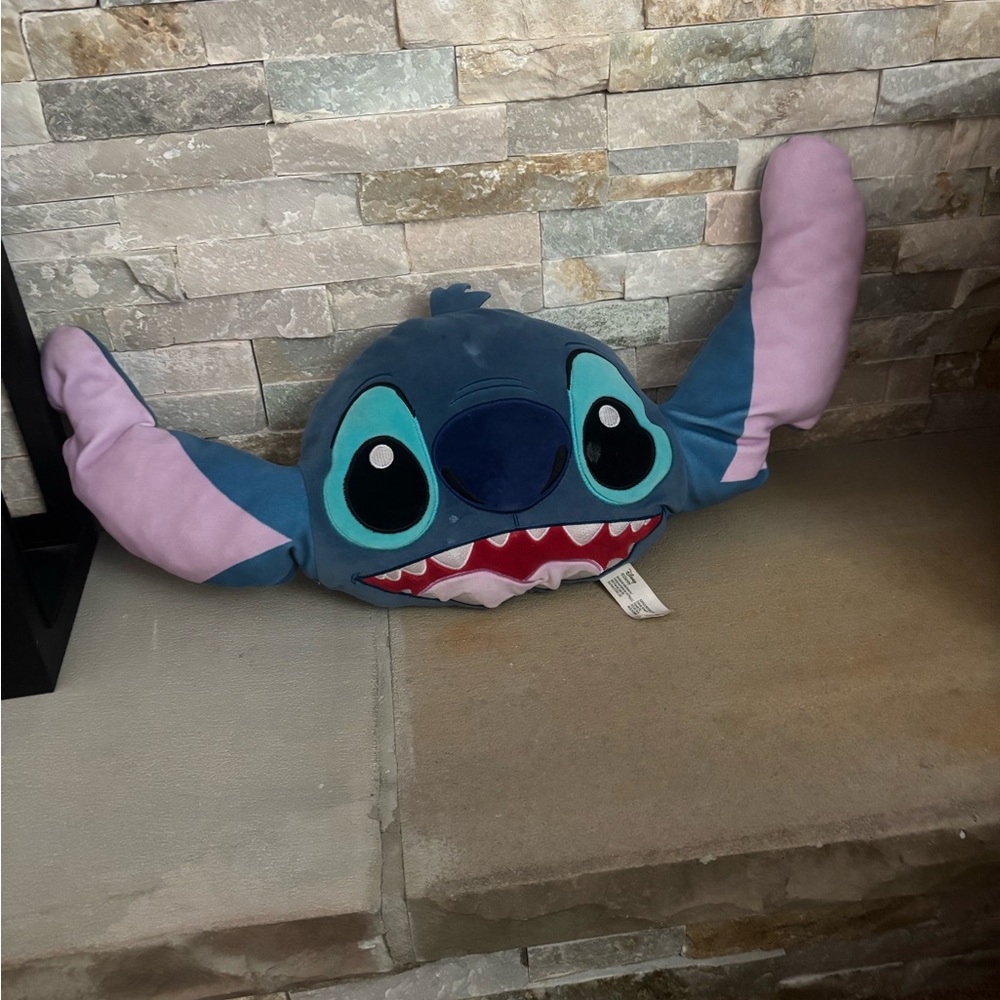 Blue and Pink Stitch Plush Pillow